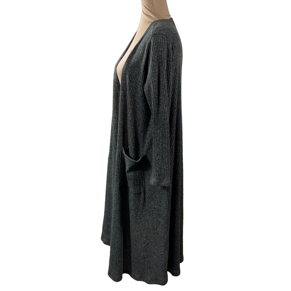 LulaRoe Sarah Open Front Cardigan Sweater Long Line Gray Green Size S Small - Picture 2 of 6